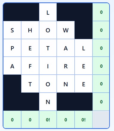 Completed puzzle with all green target boxes